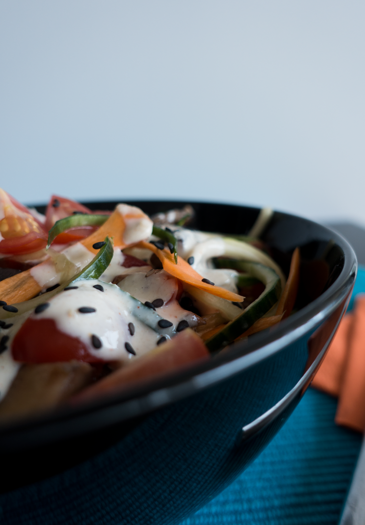 Spaghettis de légumes sauce tahini (2/3)